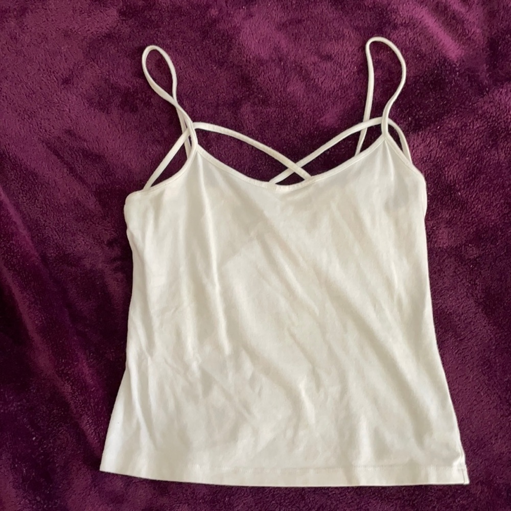 two strappy tank tops in black and white